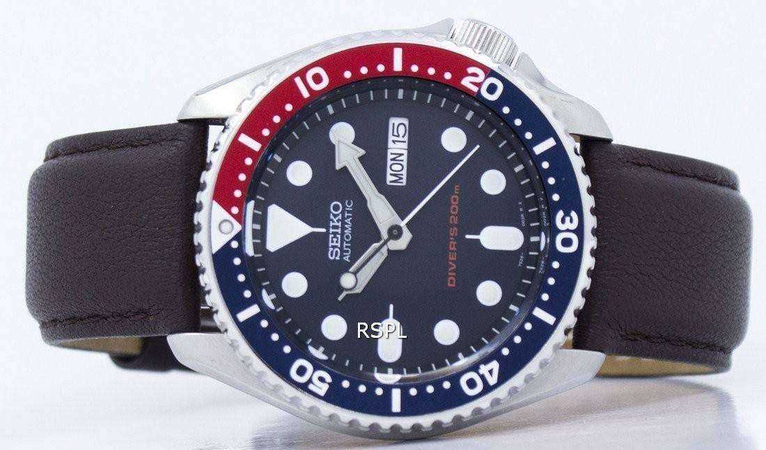 Seiko Automatic Diver's 200M Ratio Dark Brown Leather SKX009K1-LS11 Men's Watch