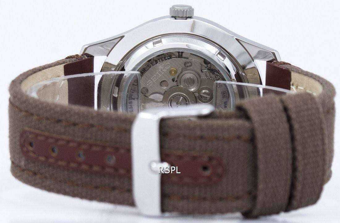 Seiko 5 Sports Military Automatic Japan Made Canvas Strap SNZG07J1-NS1 Men's Watch