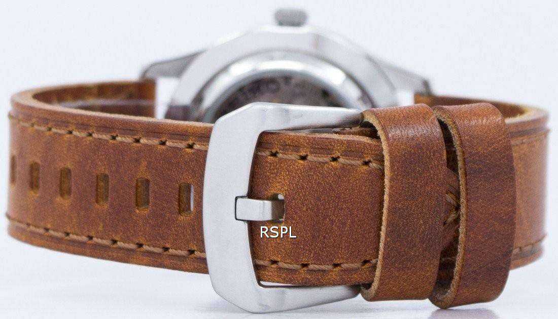 Seiko 5 Sports Automatic Japan Made Ratio Brown Leather SNZG15J1-LS9 Men's Watch