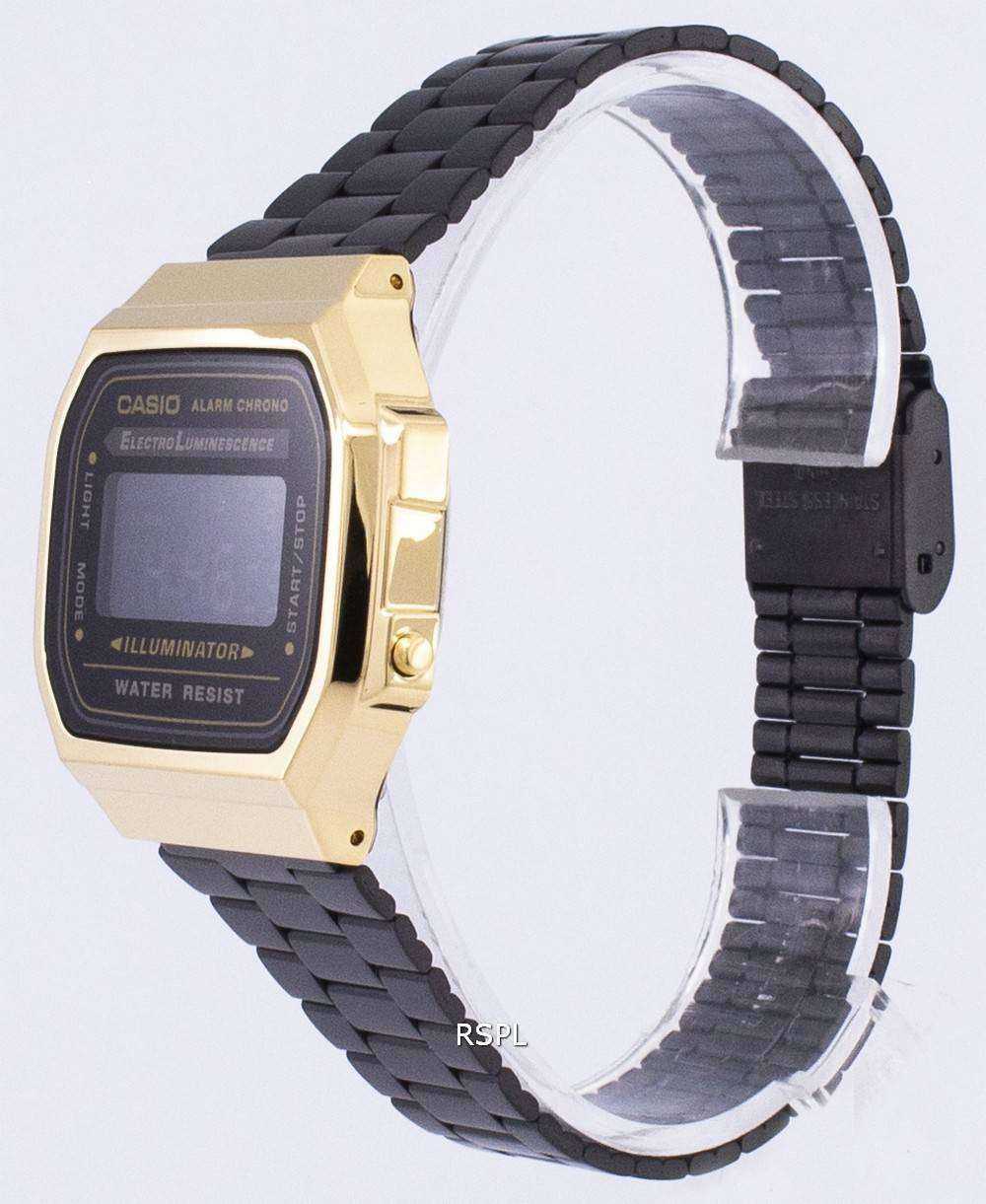 Casio Vintage Chronograph Alarm Digital A168WEGB-1B Unisex Watch