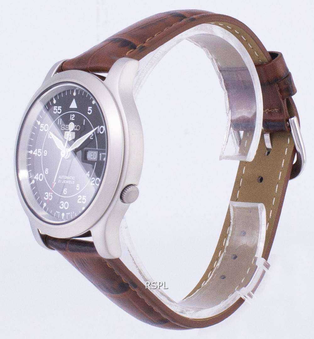 Seiko 5 Military SNK809K2-SS2 Automatic Brown Leather Strap Men's Watch