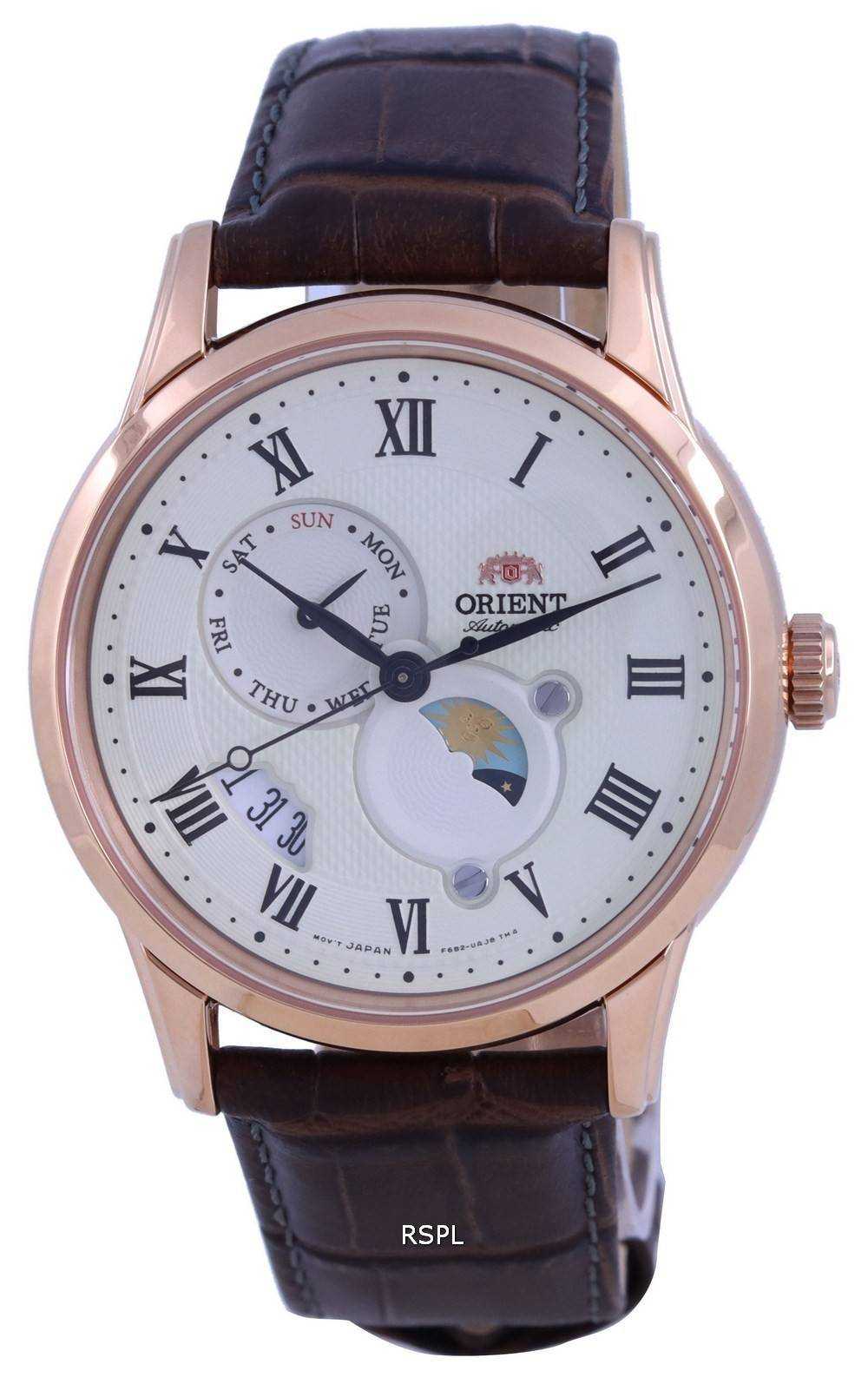Orient Classic Sun Moon Champagne Dial Automatic RA-AK0007S10B Mens Watch