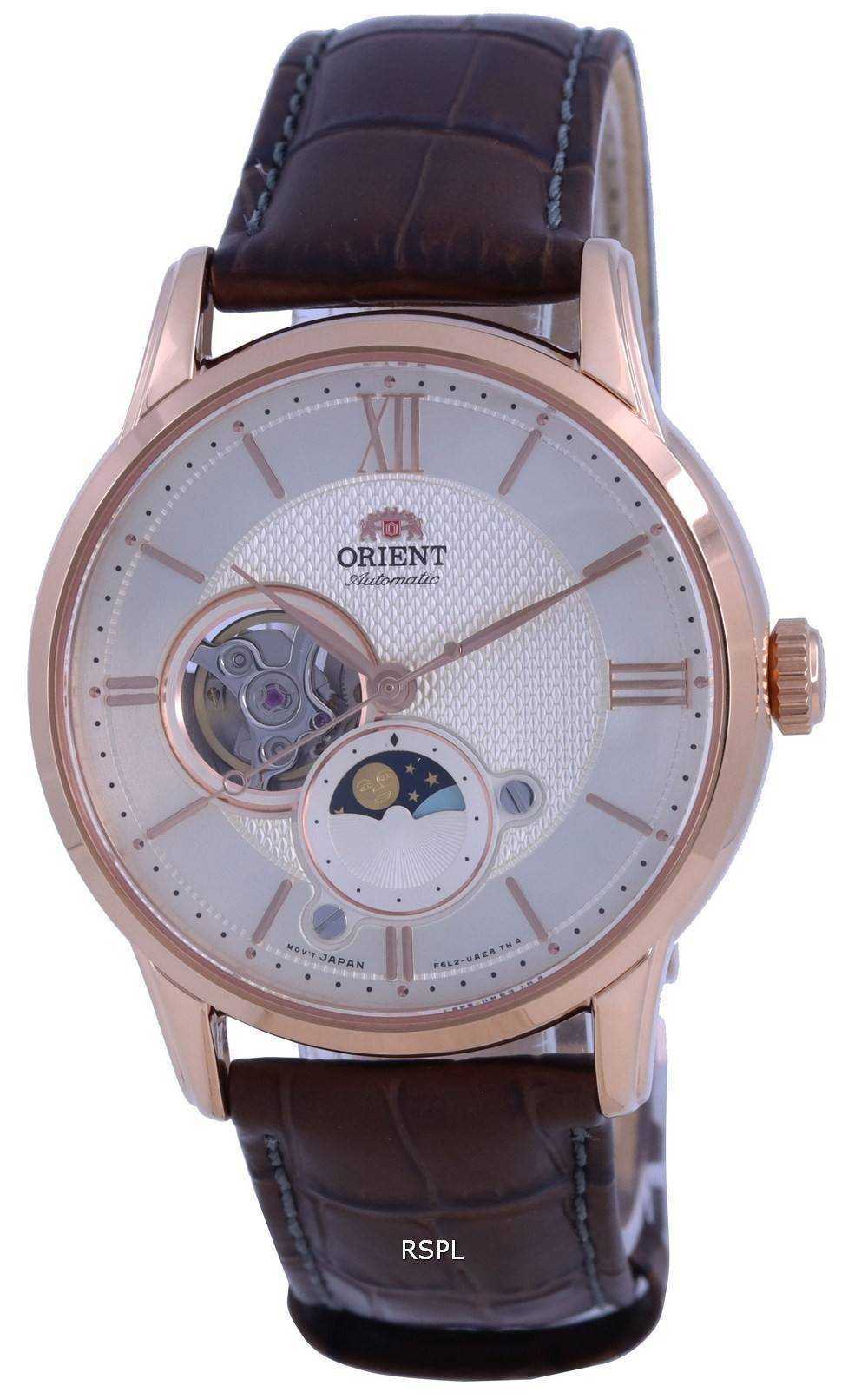 Orient Classic Sun Moon Open Heart Automatic RA-AS0009S10B Mens Watch