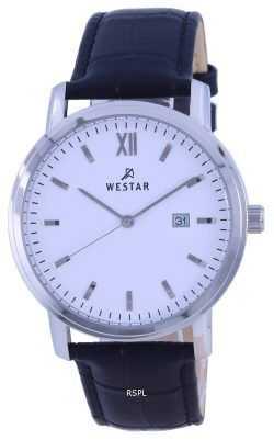 Westar White Dial Leather Strap Quartz 50244 STN 101 Mens Watch