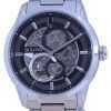 Bulova Classic Skeleton Black Dial Stainless Steel Automatic 96A208 Mens Watch