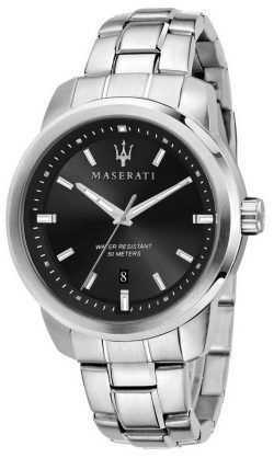 Maserati Successo Black Dial Stainless Steel Quartz R8853121006 Mens Watch
