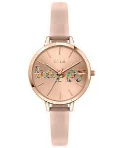 Oui & Me Petite Fleurette Rose Gold Sunray Dial Leather Strap Quartz ME010009 Women's Watch