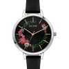 Oui & Me Grande Fleurette Black Dial Leather Strap Quartz ME010033 Women's Watch