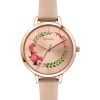 Oui & Me Fleurette Rose Gold Sunray Dial Leather Strap Quartz ME010038 Women's Watch