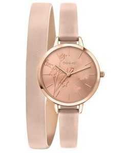 Oui & Me Petite Amourette Rose Gold Sunray Dial Leather Strap Quartz ME010049 Women's Watch