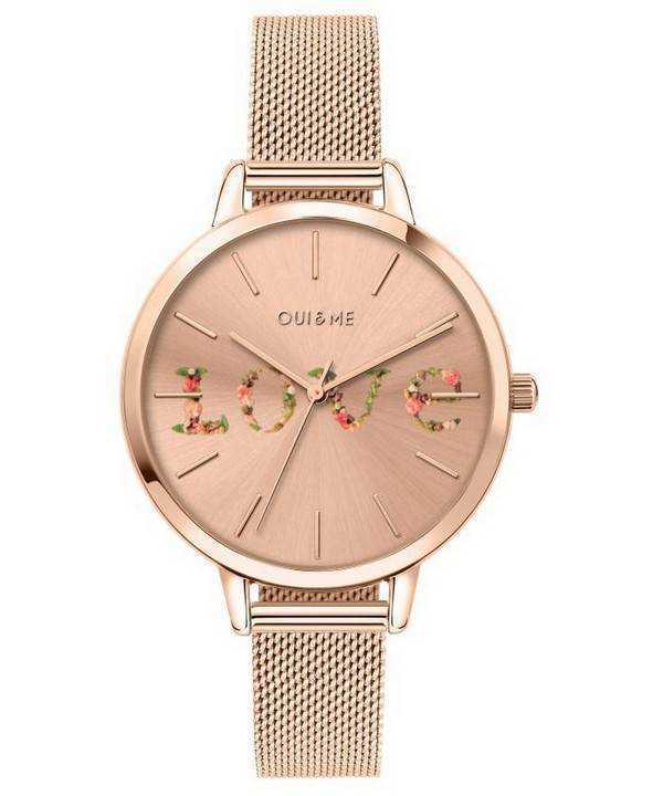 Oui & Me Grande Fleurette Rose Gold Tone Stainless Steel Quartz ME010112 Women's Watch
