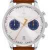 Trussardi T-Genus Chronograph Silver Dial Leather Strap Quartz R2471613004 Mens Watch