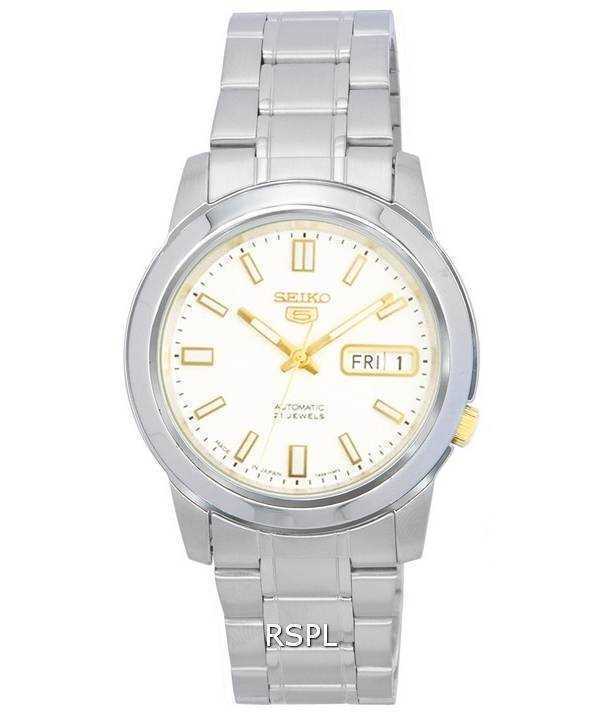 Seiko 5 Stainless Steel White Dial Automatic SNKK07 SNKK07J1 SNKK07J Men's Watch