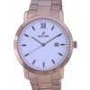 Westar White Dial Rose Gold Tone Stainless Steel Quartz 50245 PPN 601 Mens Watch