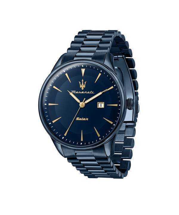 Maserati Tradizione Solar Blue Dial Quartz R8853146003 100M Mens Watch