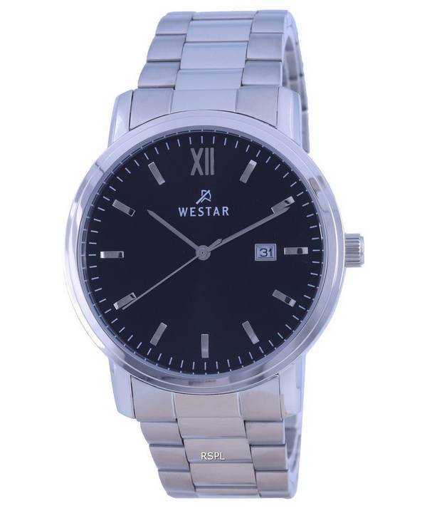 Westar Black Dial Stainless Steel Quartz 50245 STN 103 Mens Watch