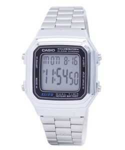 Casio Digital Stainless Steel Alarm Chrono Dual Time A178WA-1ADF A178WA-1A Men's Watch