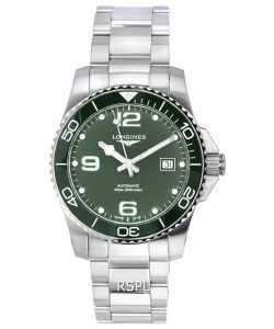 Longines HydroConquest Matt Green With Super-LumiNova Dial Automatic Diver's L3.781.4.06.6 300M Men's Watch
