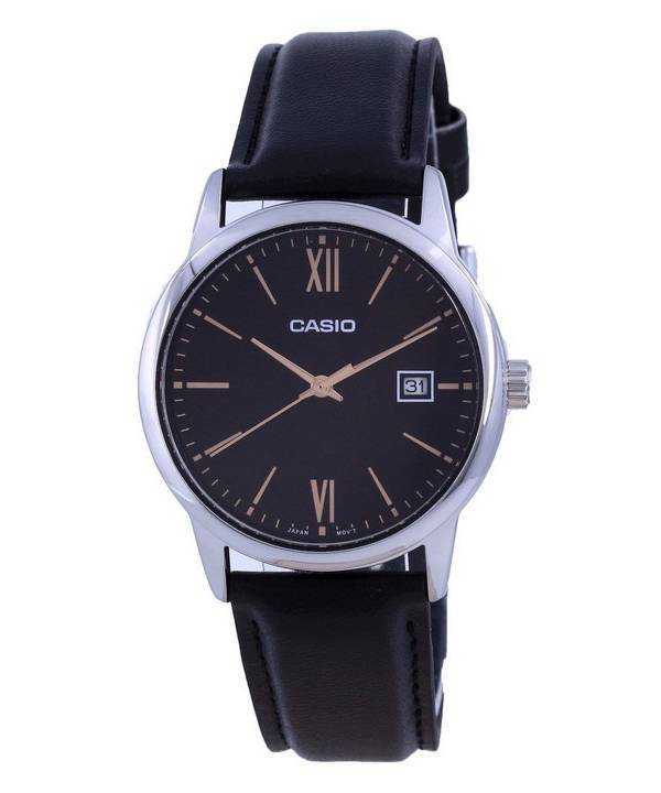 Casio Black Dial Stainless Steel Analog Quartz MTP-V002L-1B3 MTPV002L-1 Mens Watch
