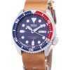 Seiko Automatic SKX009J1-LS18 Diver's 200M Japan Made Brown Leather Strap Men's Watch