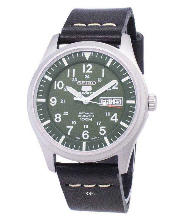 Seiko 5 Sports SNZG09K1-LS14 Automatic Black Leather Strap Men's Watch