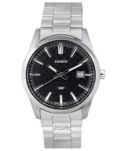 Casio Analog Stainless Steel Black Dial Quartz MTP-VD03D-1A MTPVD03D-1 Men's Watch