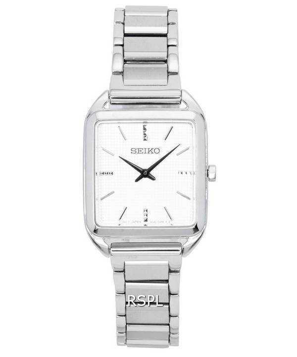 Seiko Stainless Steel White Dial Quartz SWR073 SWR073P1 SWR073P Women's Watch