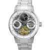 Ingersoll The Jazz Sun and Moon Phase Stainless Steel Skeleton Silver Dial Automatic I07703 Mens Watch