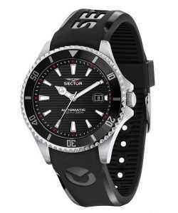 Sector 230 Automatico Silicone Strap Black Dial Automatic R3221161002 100M Mens Watch