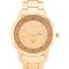 Seiko 5 Gold Tone Stainless Steel Gold Dial 21 Jewels Automatic SNKN62K1 Mens Watch