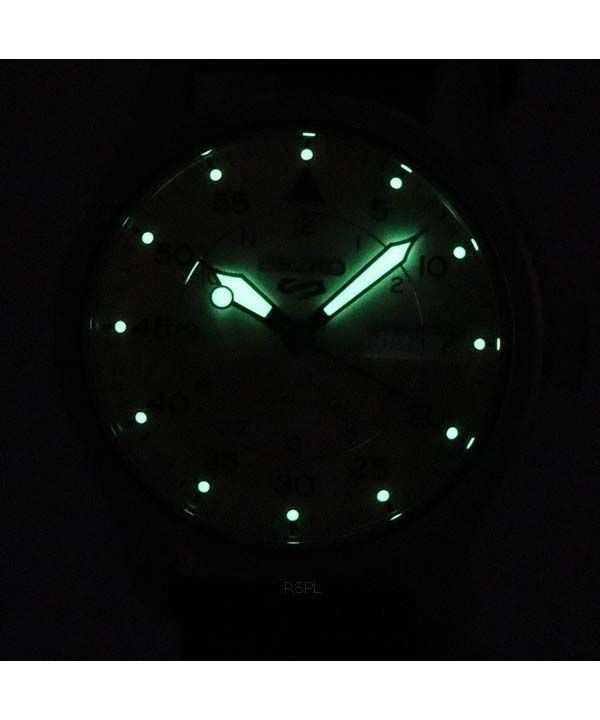 Seiko 5 Sports GMT Champagne Flieger Suit Style Leather Strap Automatic SRPJ87K1 100M Men's Watch