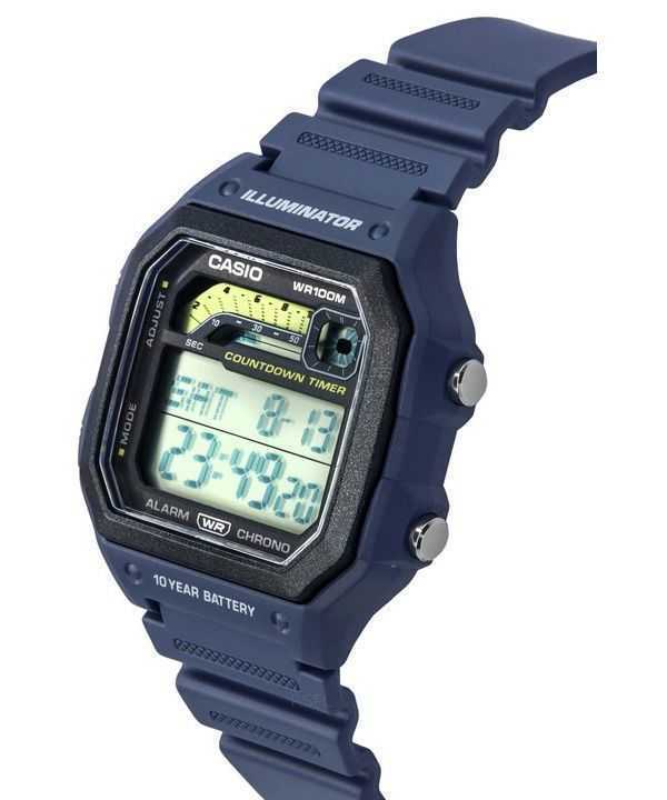 Casio Standard Digital Blue Resin Strap Quartz WS-1600H-2A 100M Men's Watch