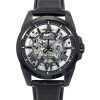 Bulova Classic Sutton Leather Strap Silver Skeleton Dial Automatic 98A304 100M Mens Watch