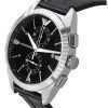 Emporio Armani Claudio Chronograph Black Leather Strap Black Dial Quartz AR11542 Mens Watch