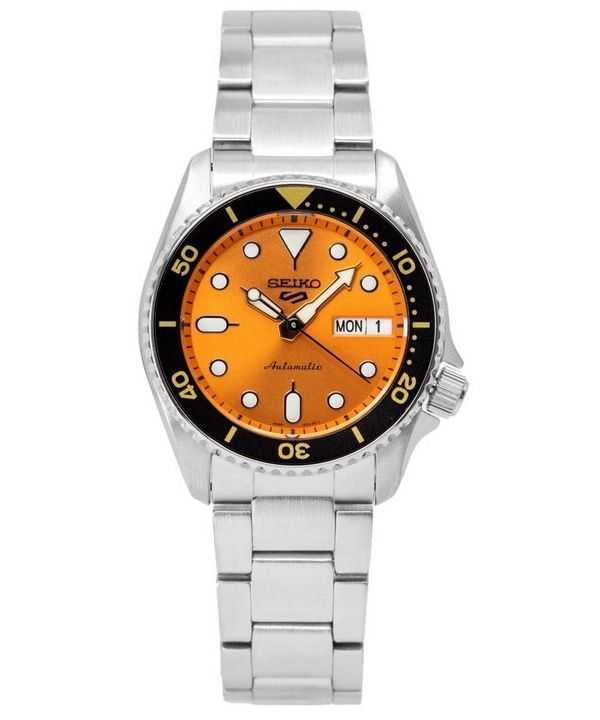 Seiko 5 Sports SKX Style Midi Orange Dial Automatic SRPK35K1 100M Men's Watch