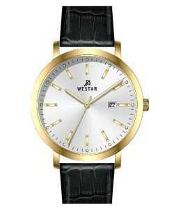 Westar Profile Leather Strap Silver Dial Quartz 50216GPN107 Men's Watch