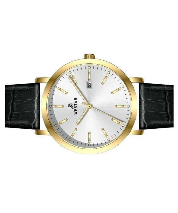 Westar Profile Leather Strap Silver Dial Quartz 50216GPN107 Men's Watch