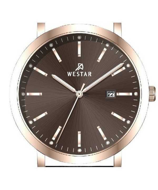 Westar Profile Leather Strap Brown Dial Quartz 50216PPN620 Men's Watch