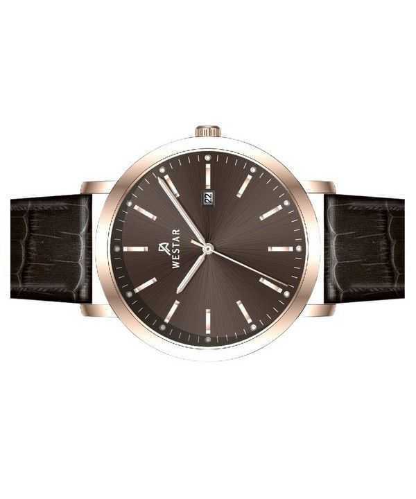 Westar Profile Leather Strap Brown Dial Quartz 50216PPN620 Men's Watch