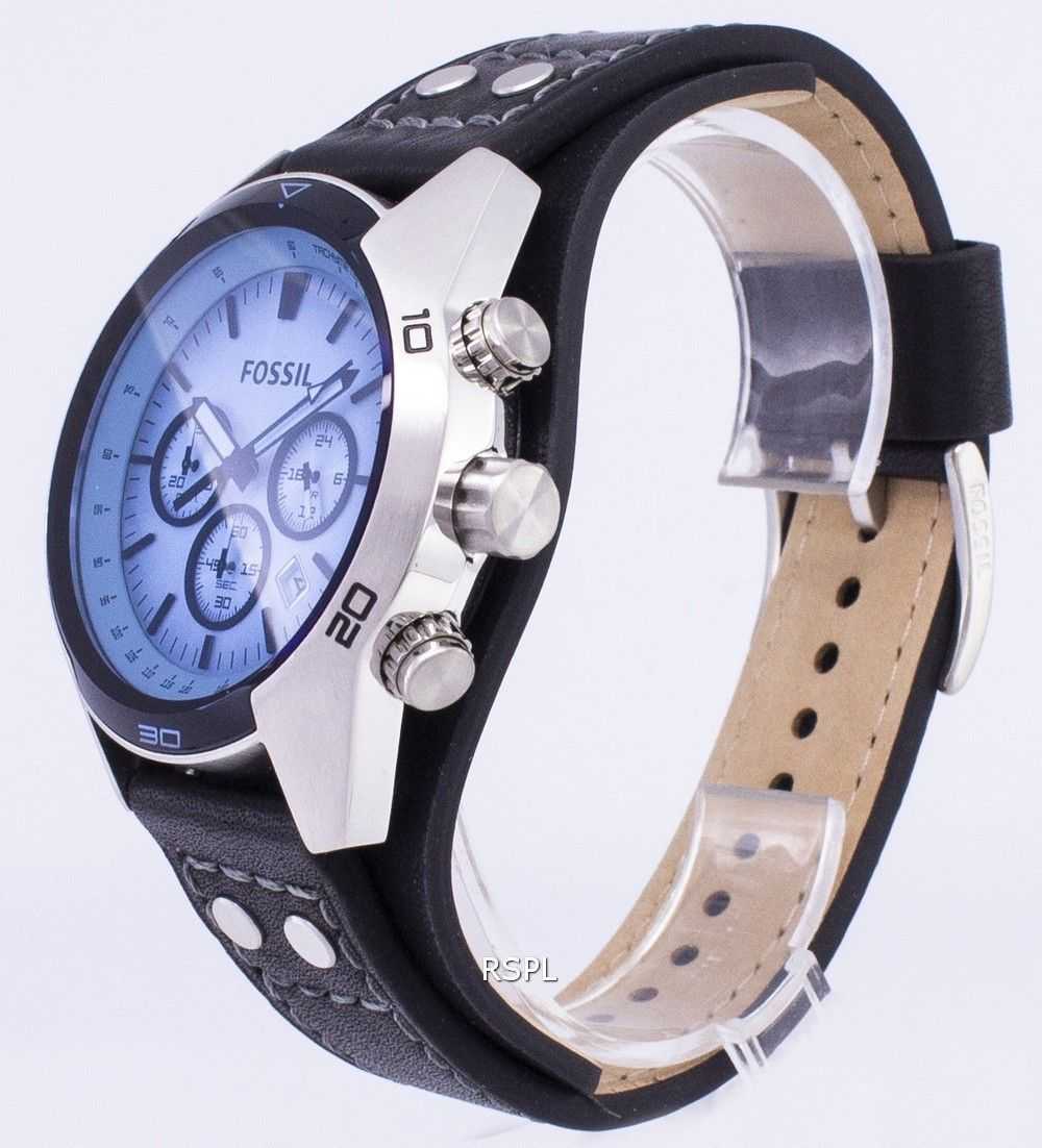 Fossil Coachman Chronograph Black Leather CH2564 Mens Watch
