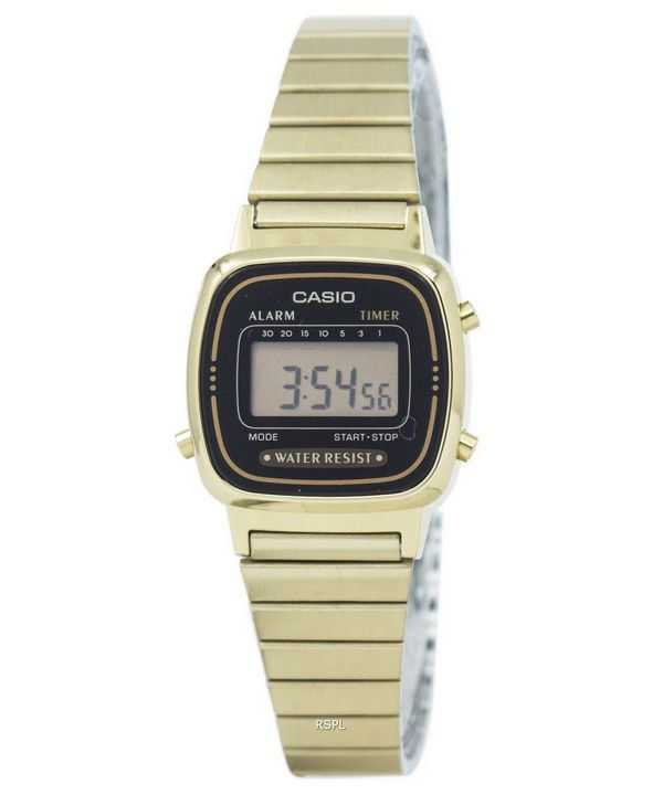 Casio Digital Stainless Steel Alarm Timer LA670WGA-1DF LA670WGA-1 Women's Watch