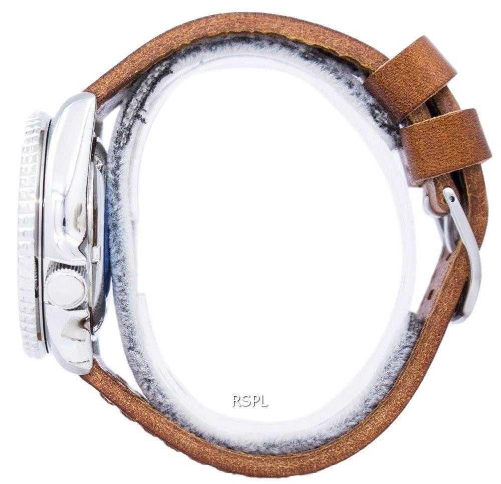 Seiko Automatic Diver's Ratio Brown Leather SKX007J1-LS9 200M Men's Watch