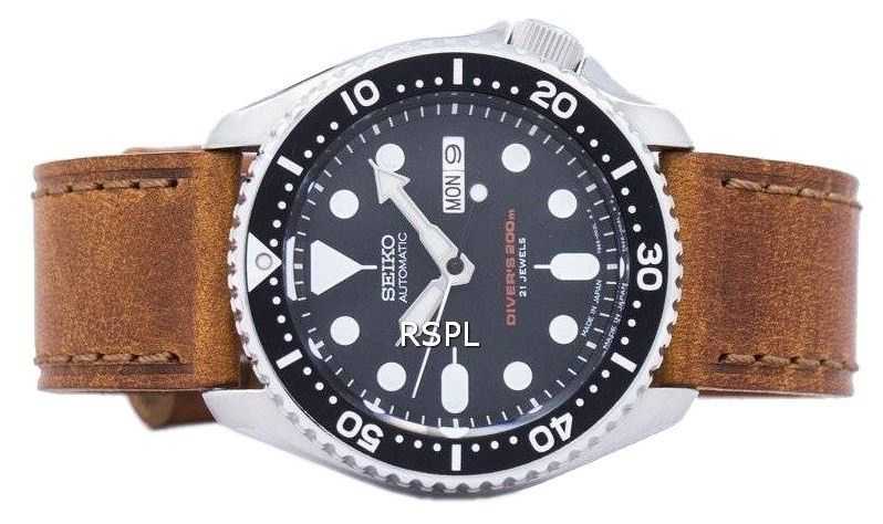 Seiko Automatic Diver's Ratio Brown Leather SKX007J1-LS9 200M Men's Watch