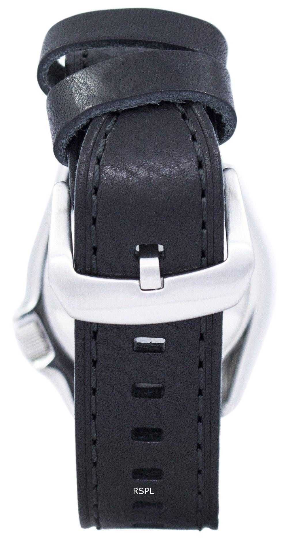 Seiko Automatic Diver's Ratio Black Leather SKX009J1-LS8 200M Men's Watch