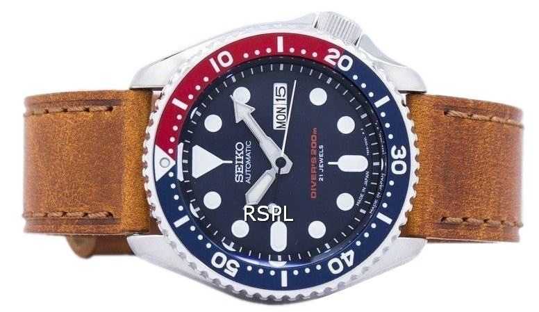 Seiko Automatic Diver's Ratio Brown Leather SKX009J1-LS9 200M Men's Watch