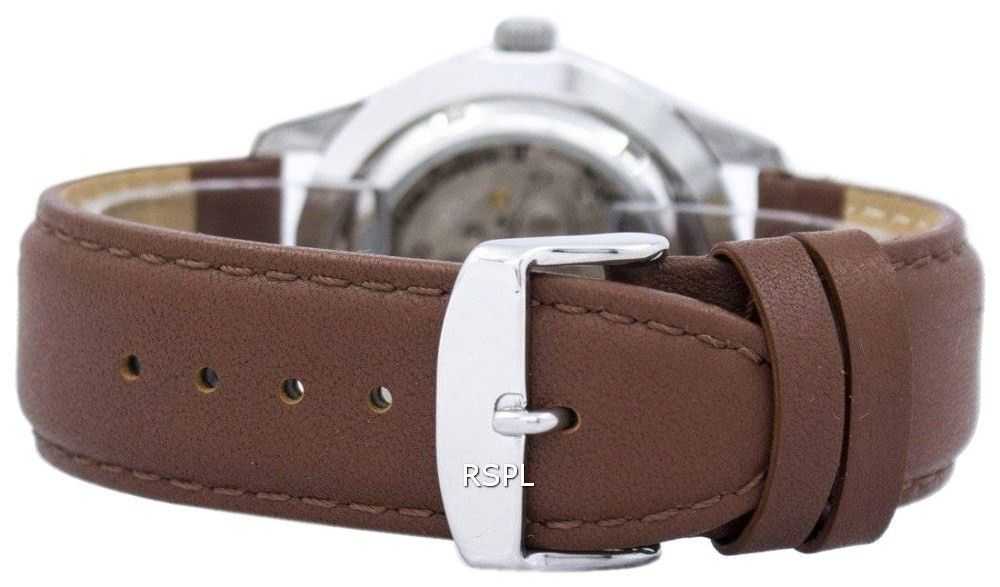 Seiko 5 Sports Military Automatic Japan Made Ratio Brown Leather SNZG07J1-LS12 Men's Watch