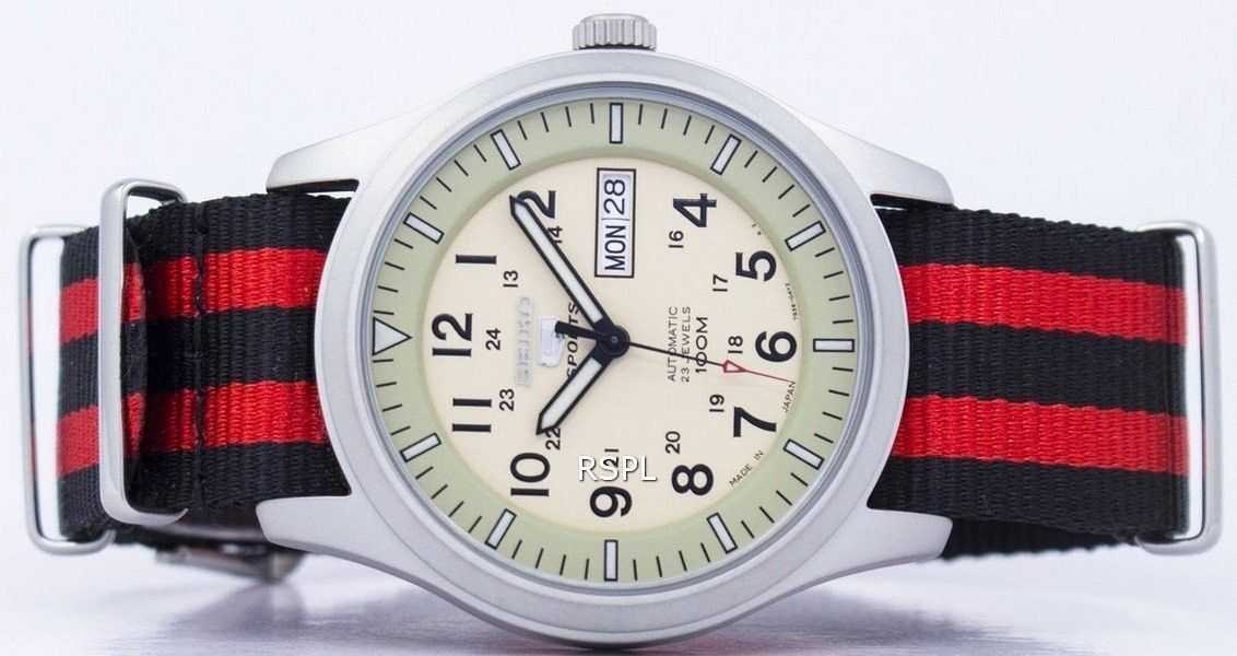 Seiko 5 Sports Military Automatic Japan Made NATO Strap SNZG07J1-NATO3 Men's Watch