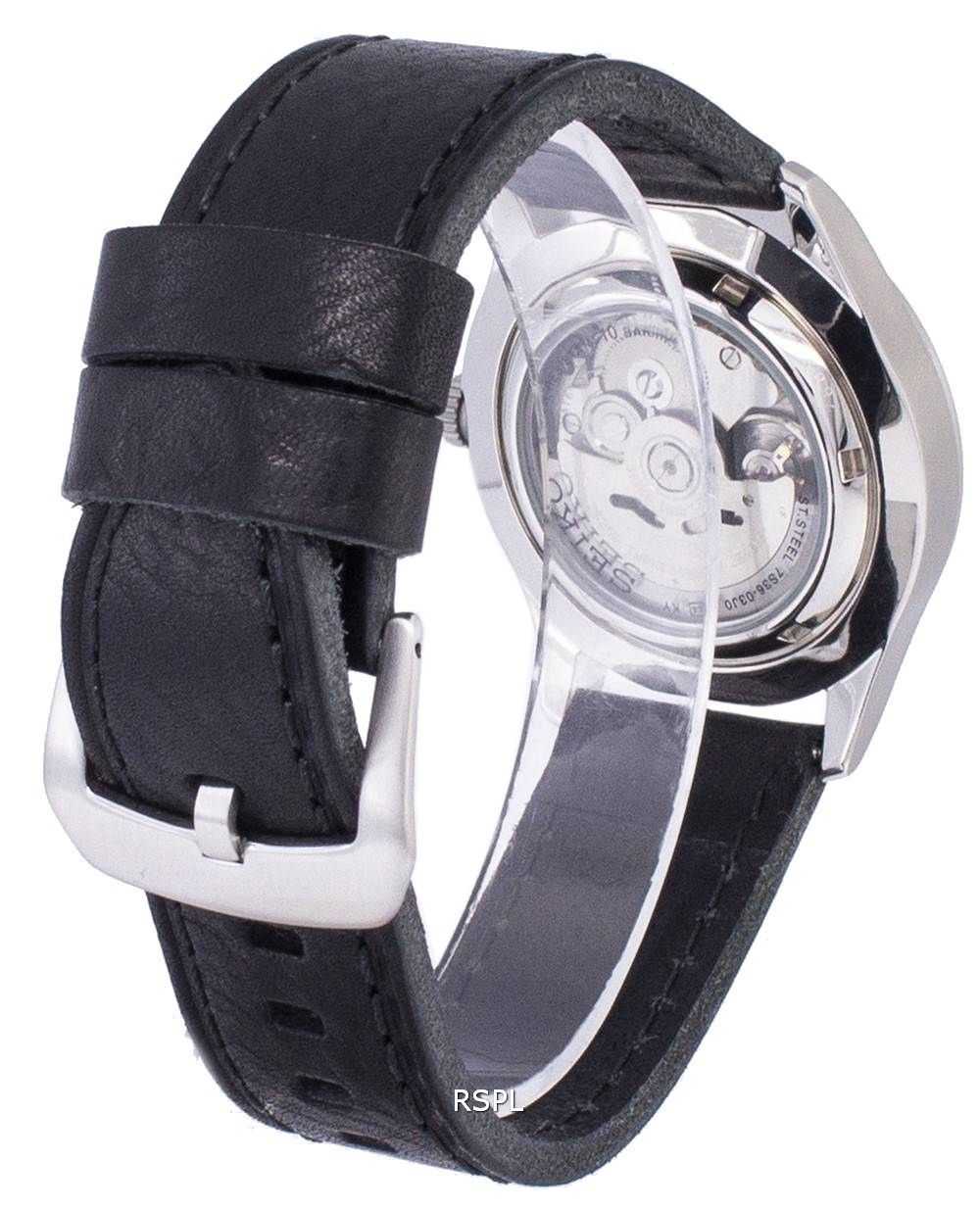 Seiko 5 Sports Automatic Ratio Black Leather SNZG09K1-LS8 Men's Watch