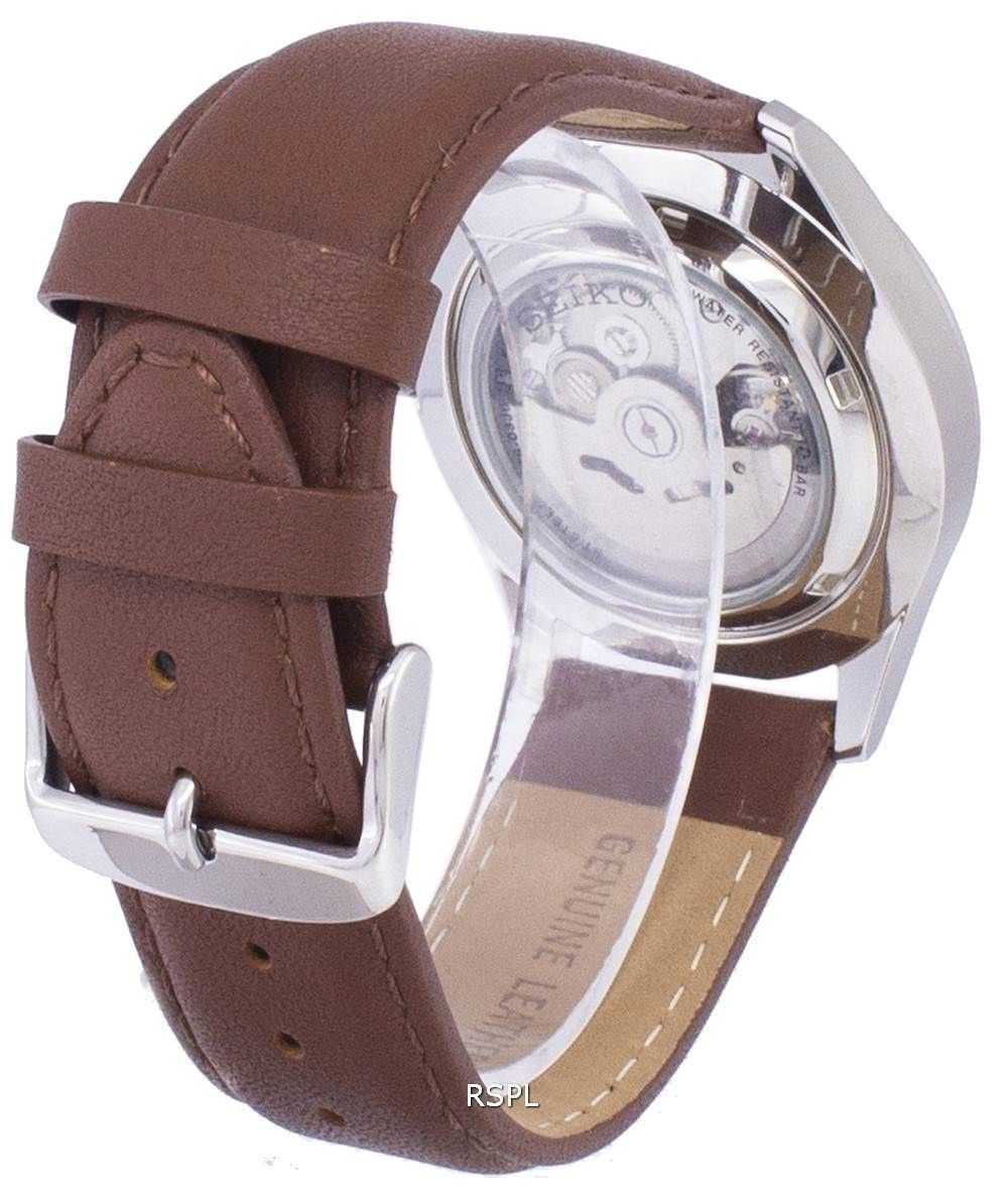 Seiko 5 Sports Automatic Ratio Brown Leather SNZG11K1-LS12 Men's Watch