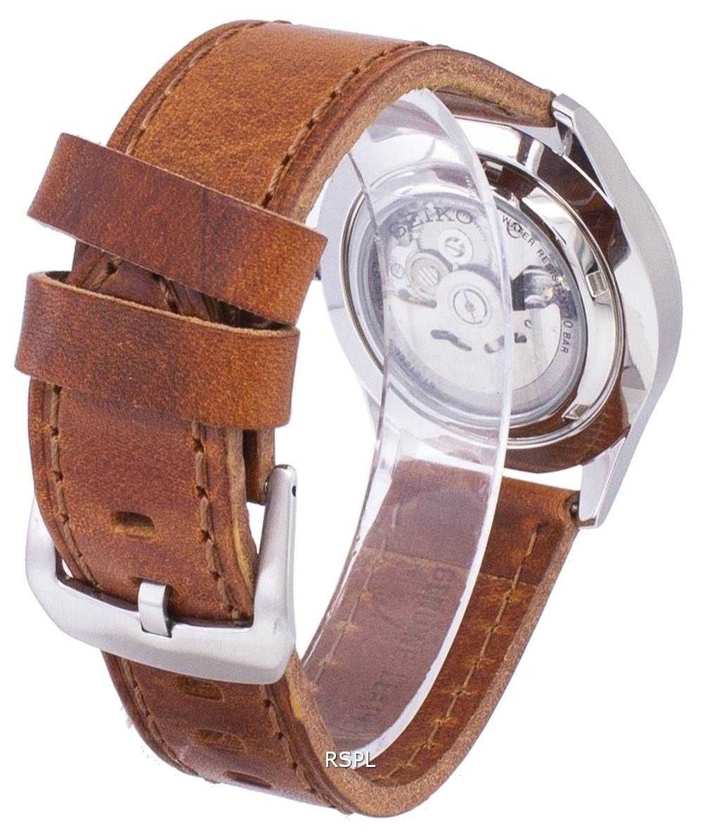 Seiko 5 Sports Automatic Ratio Brown Leather SNZG11K1-LS9 Men's Watch